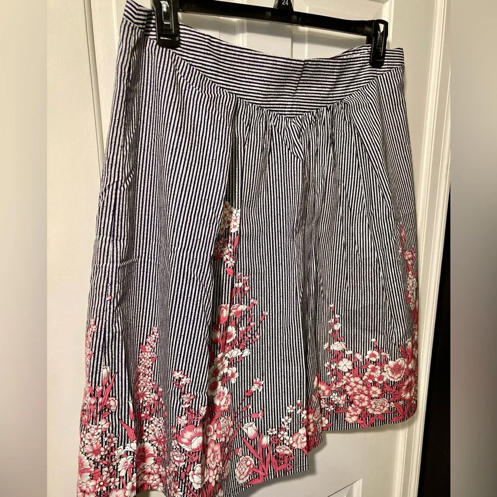 NEW ModCloth Ruby Belle Skirt Navy Pink Floral Woman’s 18 Plus Size - Picture 2 of 12